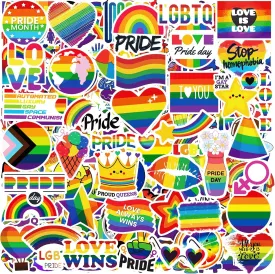 300PCS Pride Stickers, Rainbow Gay Stickers for LGBTQ Bi Trans Lesbian Pride Stuff for Water Bottles Laptop Helmet Motorcycle