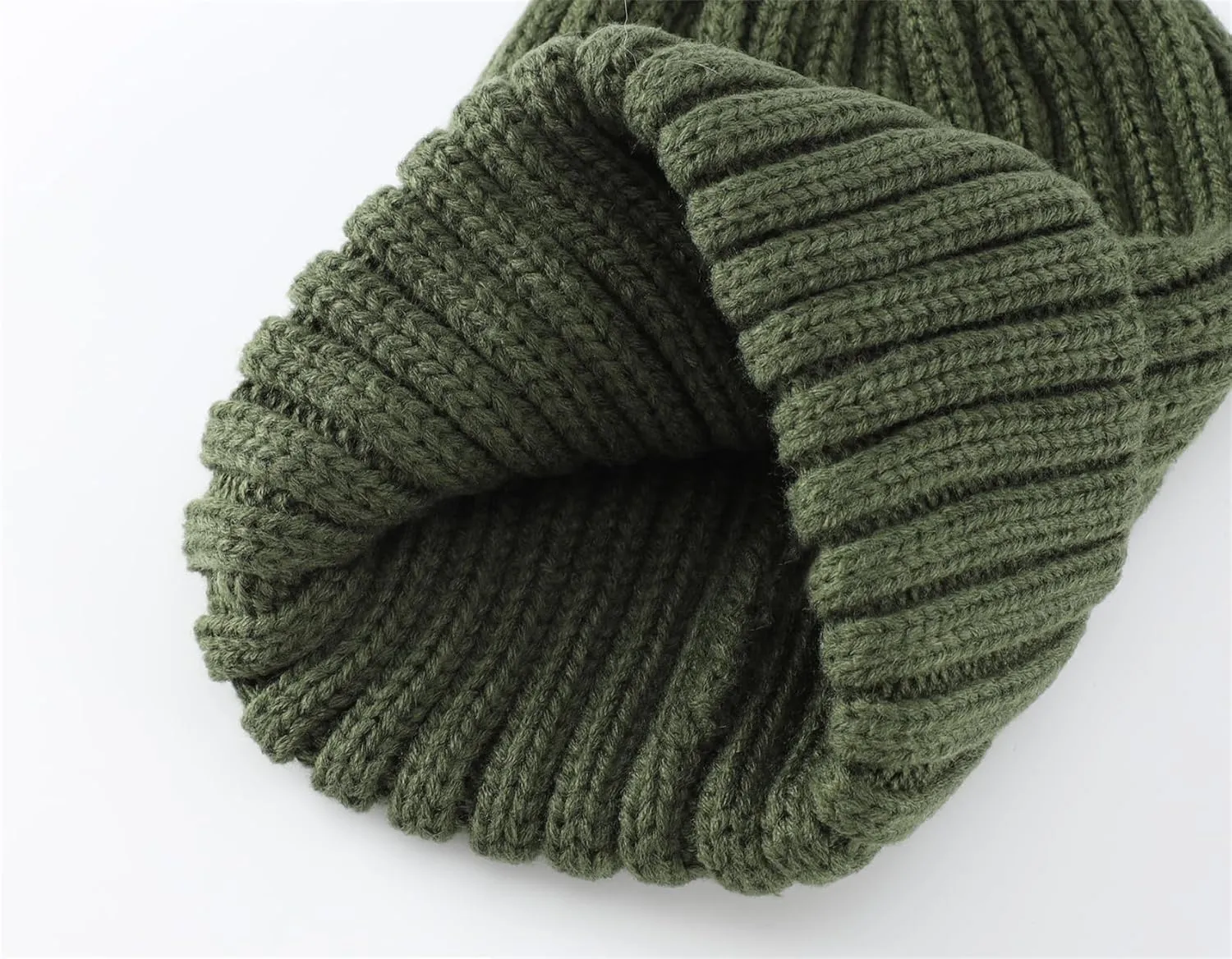 Connectyle Women's Rib Knit Cuffed Beanie Hat Stretch Acrylic Winter Hat Thick Warm Snow Ski Cap
