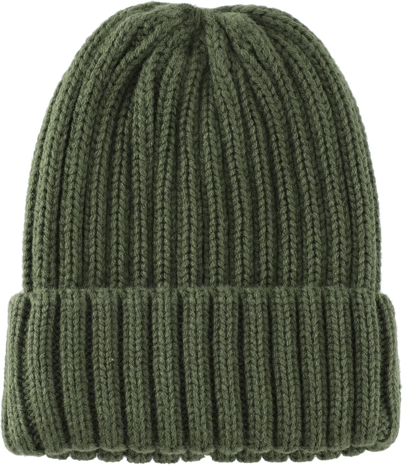 Connectyle Women's Rib Knit Cuffed Beanie Hat Stretch Acrylic Winter Hat Thick Warm Snow Ski Cap