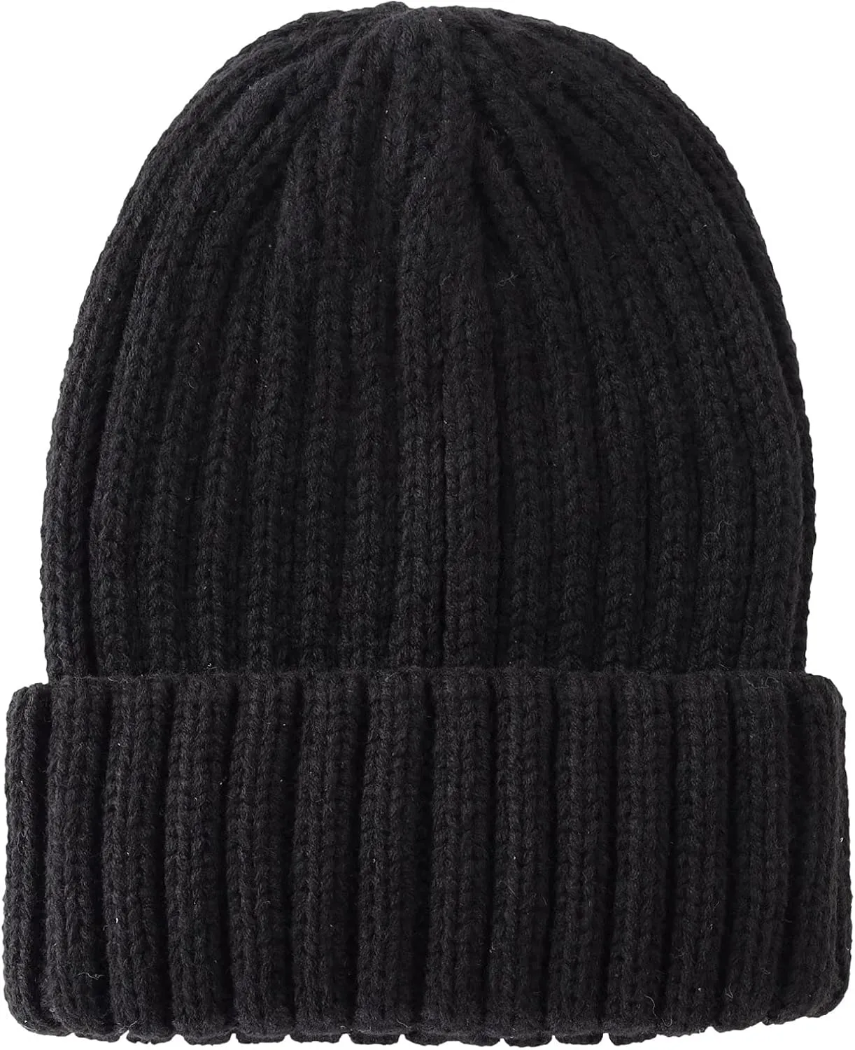 Connectyle Women's Rib Knit Cuffed Beanie Hat Stretch Acrylic Winter Hat Thick Warm Snow Ski Cap