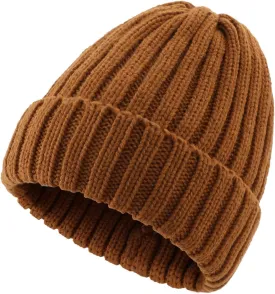 Connectyle Women's Rib Knit Cuffed Beanie Hat Stretch Acrylic Winter Hat Thick Warm Snow Ski Cap