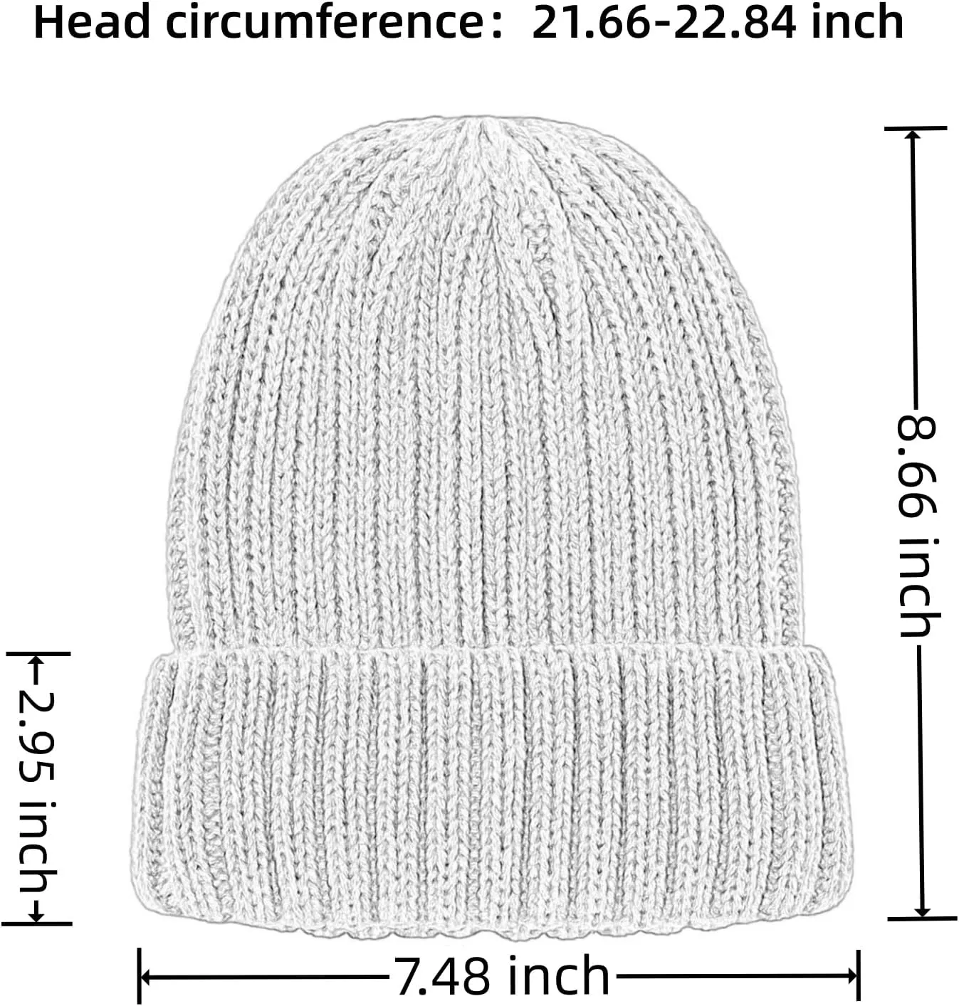 Connectyle Women's Rib Knit Cuffed Beanie Hat Stretch Acrylic Winter Hat Thick Warm Snow Ski Cap