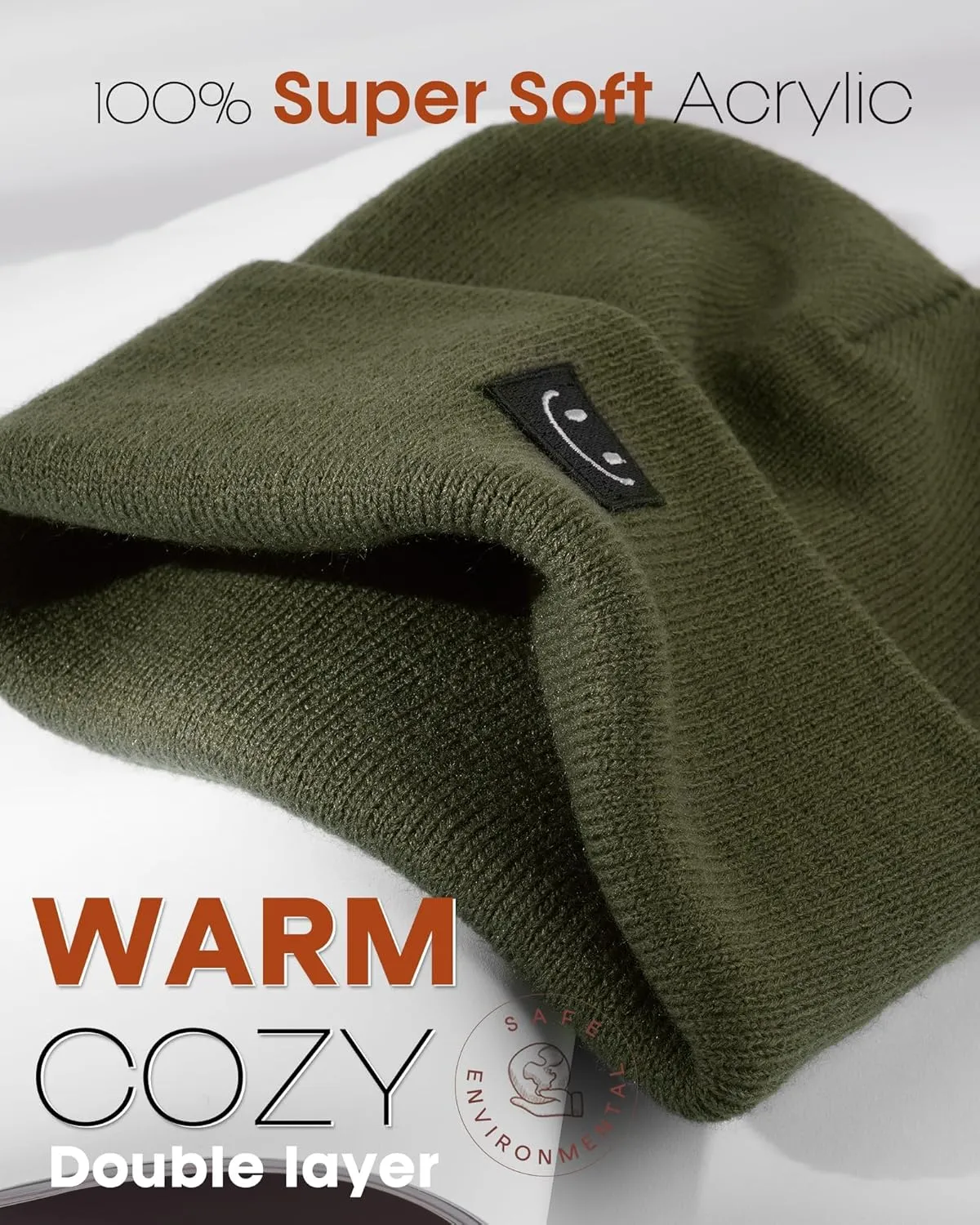 FURTALK Unisex Beanie for Women Men Knit Cuffed Winter Hats Soft Warm Cute Ski Skull Caps