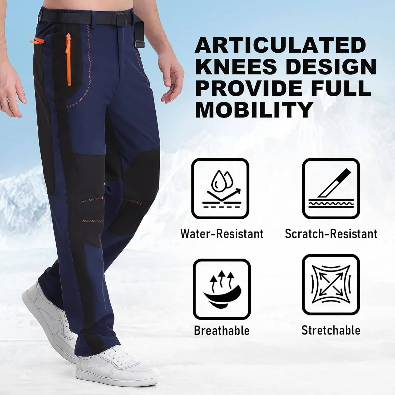 INYO Men's Snow Ski Hiking Pants, Outdoor Mountain Climbing Skiing Camping Pants