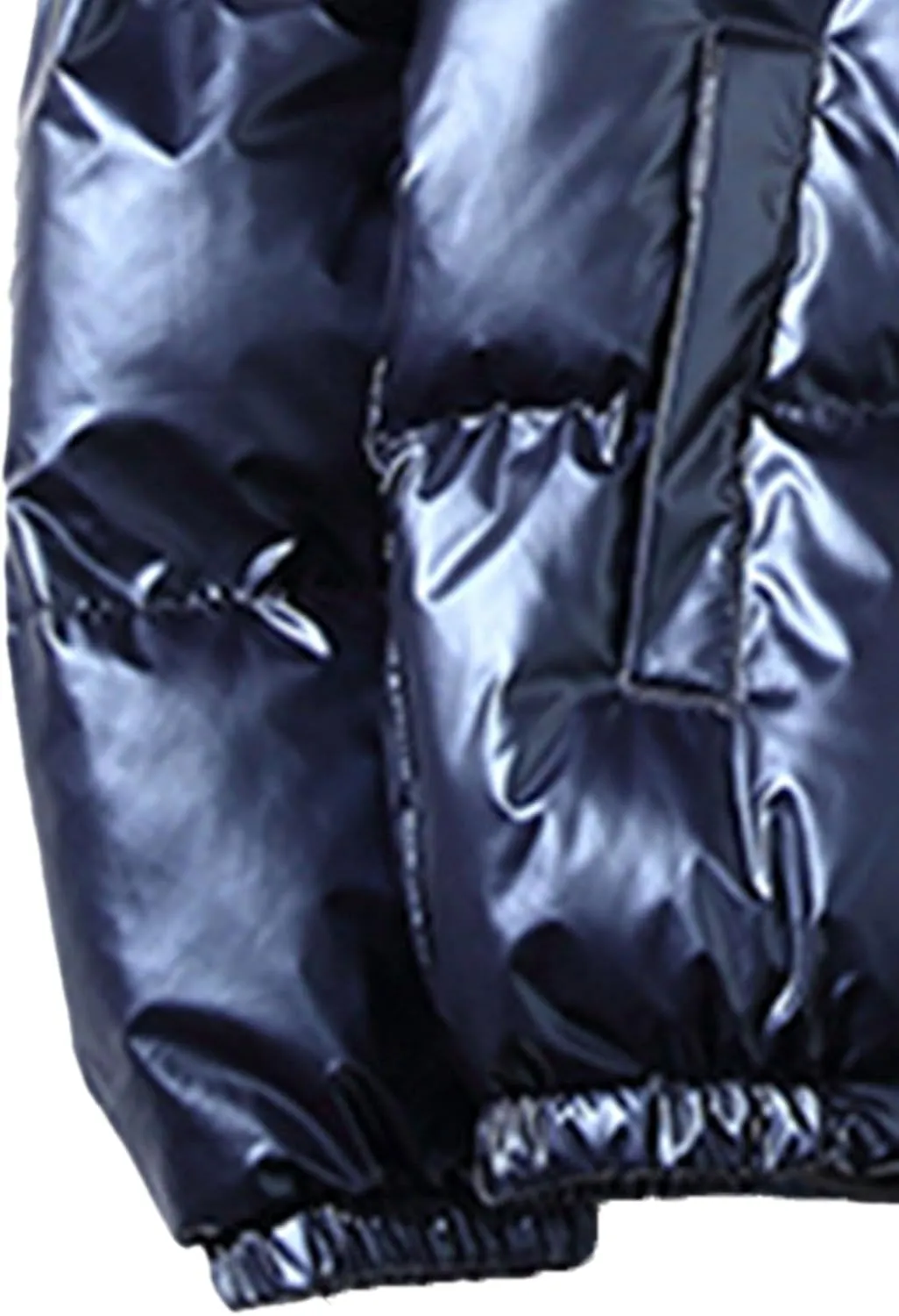 JEsilunmaMY Men's Warm Padded Shiny Puffer Jackets Thicken Casual Hooded Puffy Down Coat Windproof Winter Coats for Men