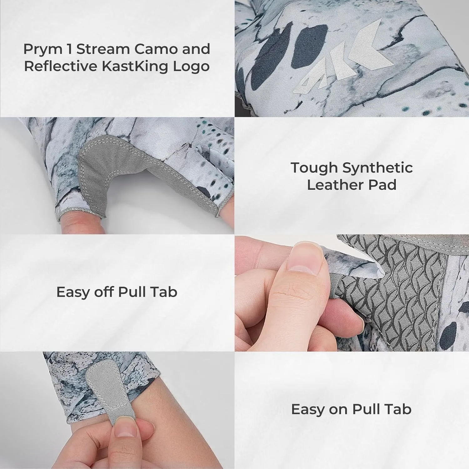 KastKing San Rafael Fishing Gloves, UPF 50 Sun Protection Fingerless Gloves Quick-Dry, Extended Cuff UV Protection Gloves for Outdoor, Kayaking, Rowing, Paddling,Hunting