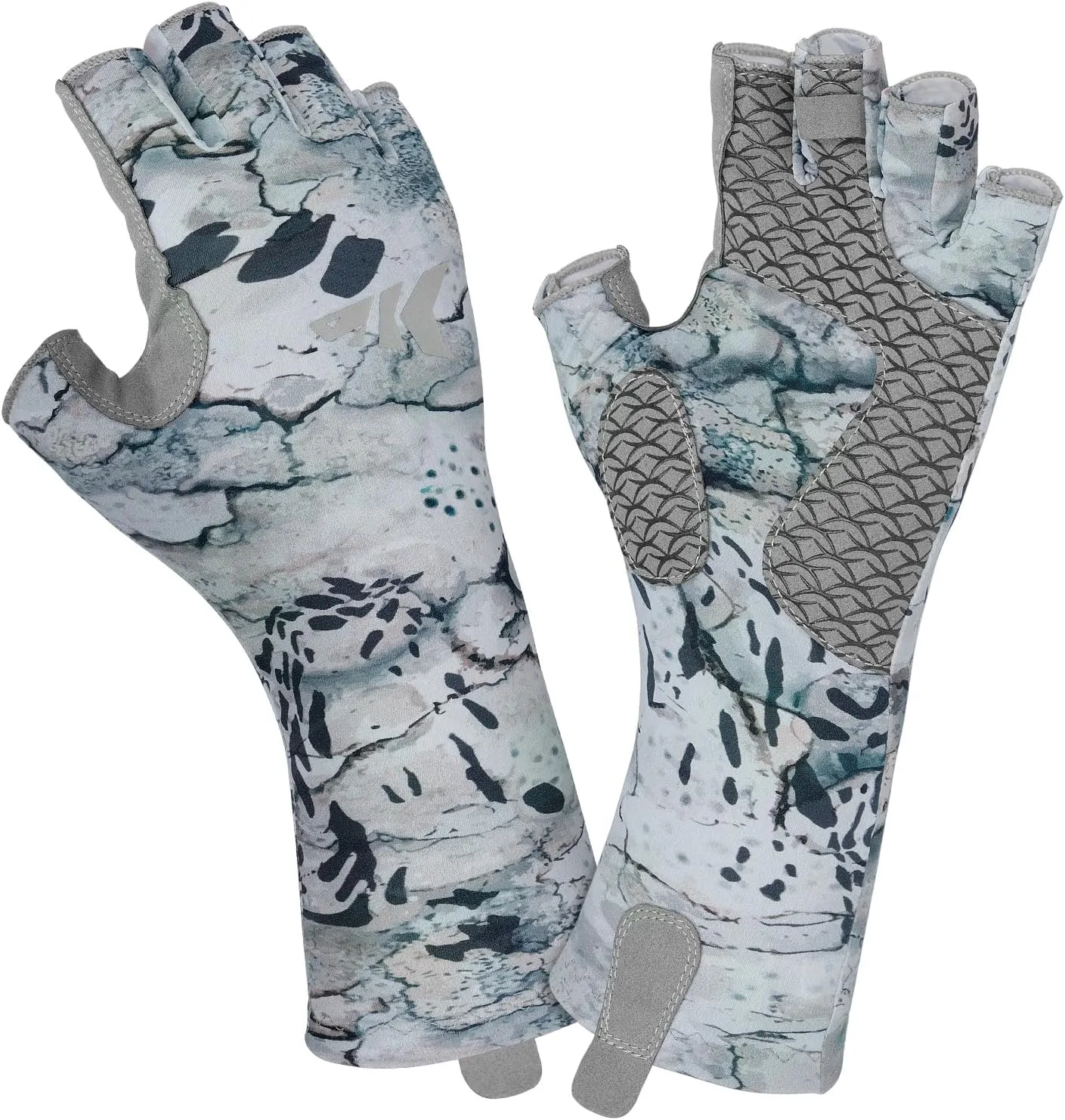 KastKing San Rafael Fishing Gloves, UPF 50 Sun Protection Fingerless Gloves Quick-Dry, Extended Cuff UV Protection Gloves for Outdoor, Kayaking, Rowing, Paddling,Hunting