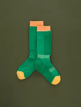 Kids Ski Socks - Green/Orange