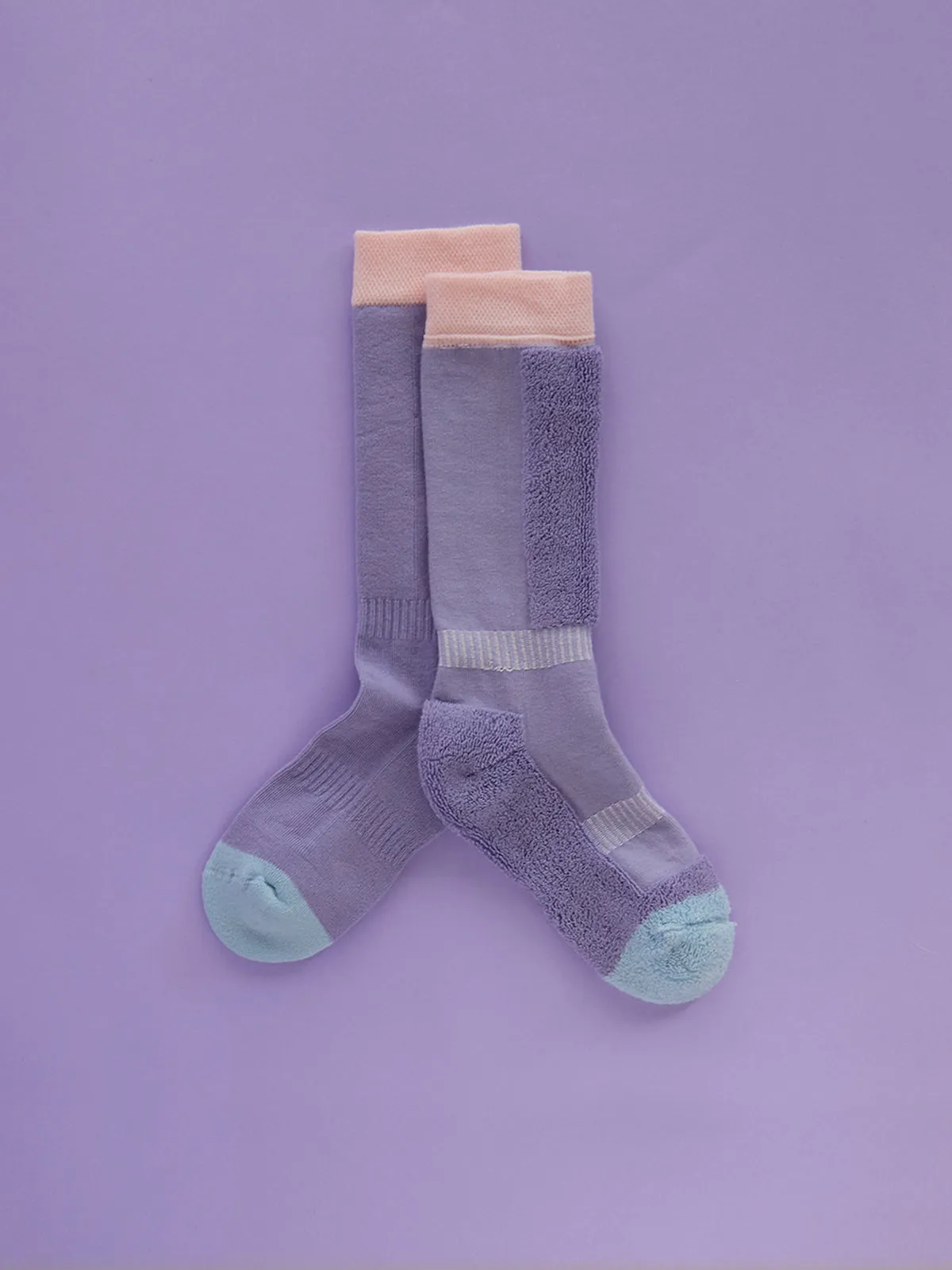 Kids Ski Socks - Pink/Lilac