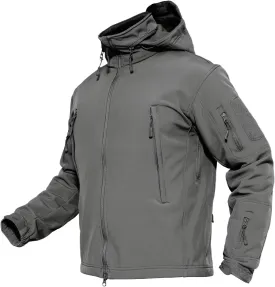 MAGCOMSEN Men's Tactical Jacket Winter Snow Ski Jacket Water Resistant Softshell Fleece Lined Winter Coats Multi-Pockets