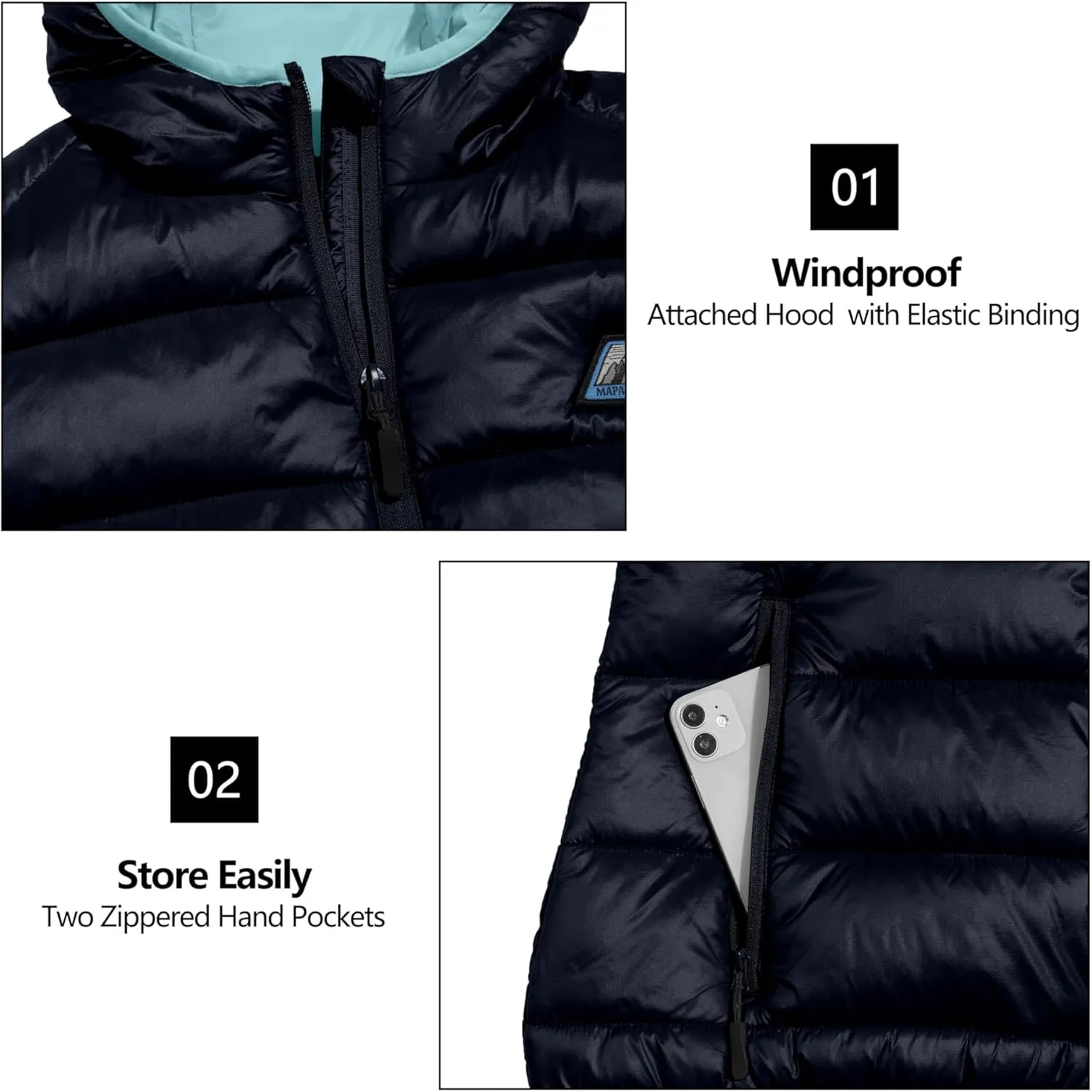 Mapamyumco Womens Lightweight Puffer Vest with Hood, Water-Resistant Sleeveless Jacket for Hiking Ski