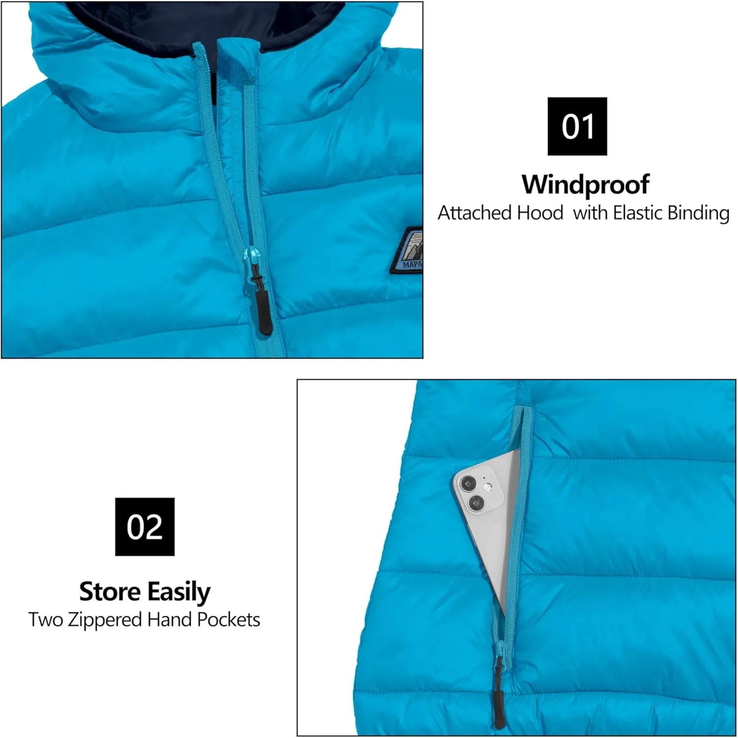 Mapamyumco Womens Lightweight Puffer Vest with Hood, Water-Resistant Sleeveless Jacket for Hiking Ski