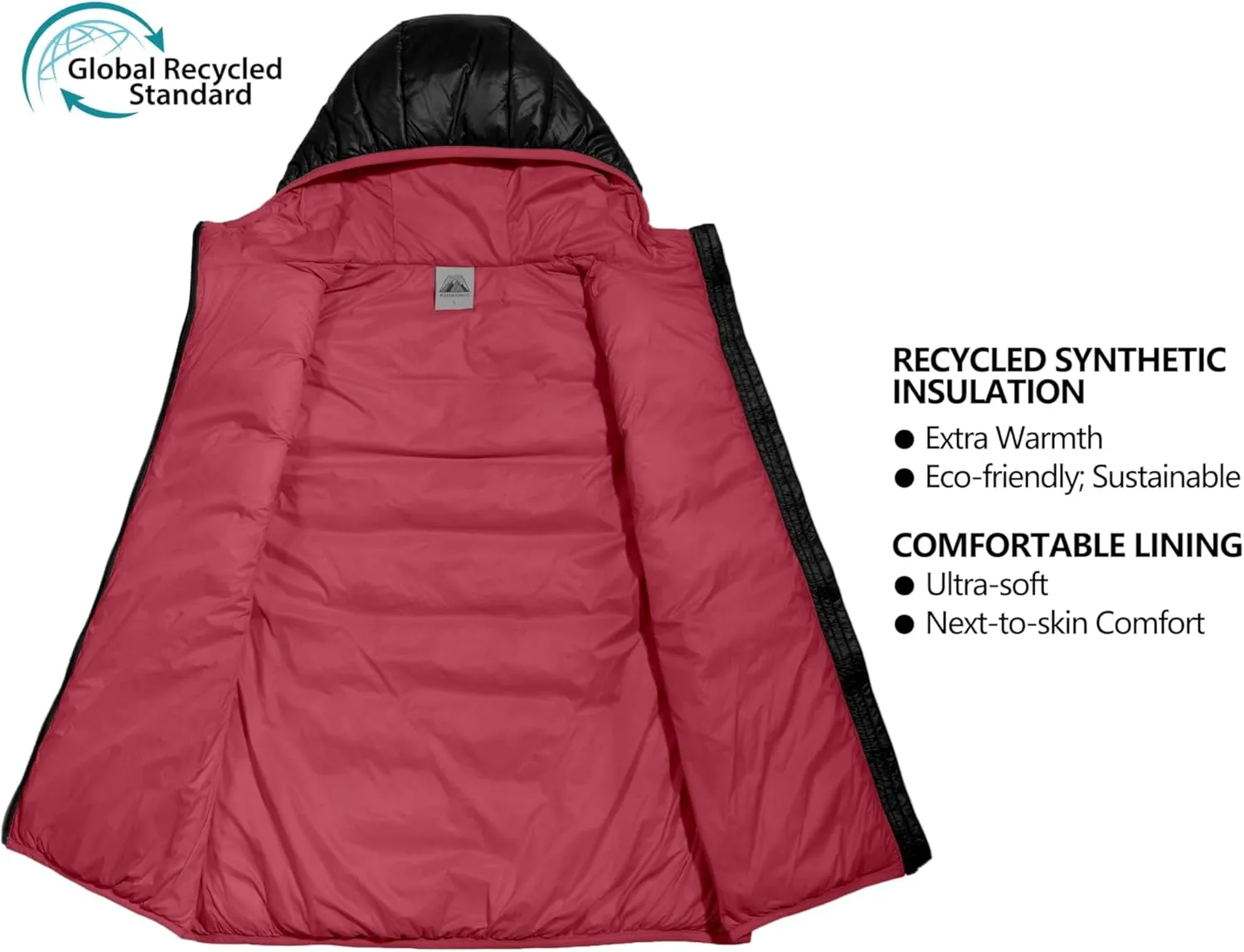 Mapamyumco Womens Lightweight Puffer Vest with Hood, Water-Resistant Sleeveless Jacket for Hiking Ski