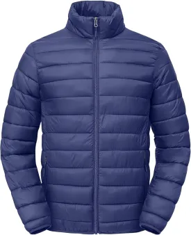Men's Puffer Jacket Lightweight Warm Winter Coat with Zipper Pockets Insulated Ski Snow Down Jackets