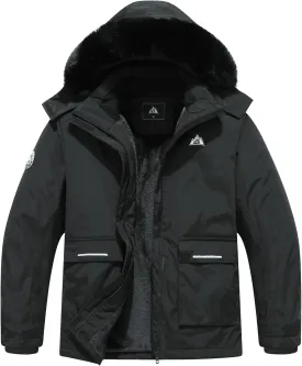 MOERDENG Women's Plus Size Waterproof Winter Coat Windproof Ski Jacket Hooded Snowboarding Jackets