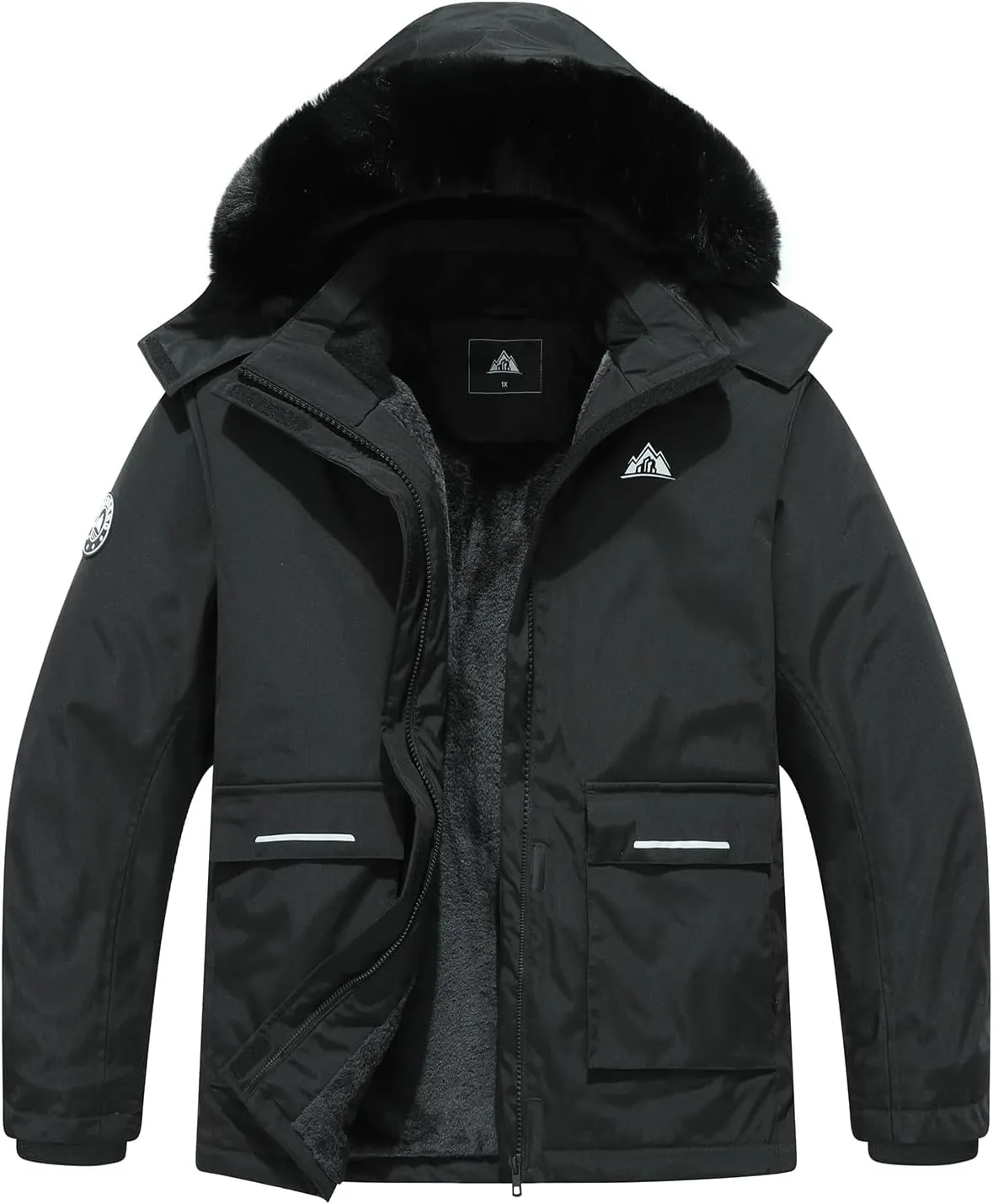 MOERDENG Women's Plus Size Waterproof Winter Coat Windproof Ski Jacket Hooded Snowboarding Jackets