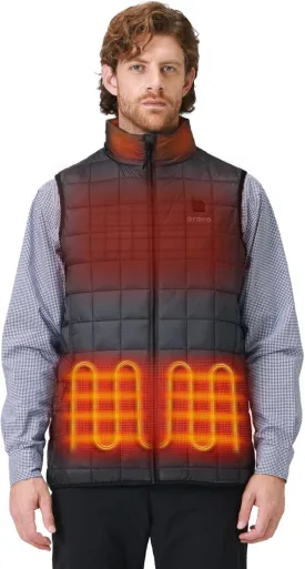 ORORO Men's Lightweight Quilted Heated Vest with Battery, Heated Quilted Vest (Charger Not Included)