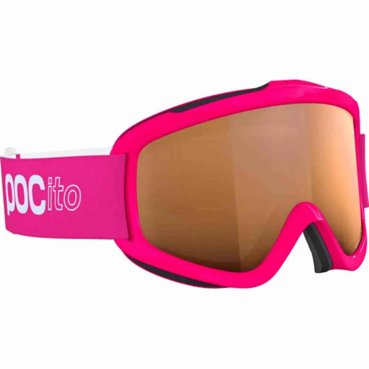 POC POCito Iris Kid's Ski Goggles Partly Sunny Light Orange Lens - Fluorescent Pink Frame