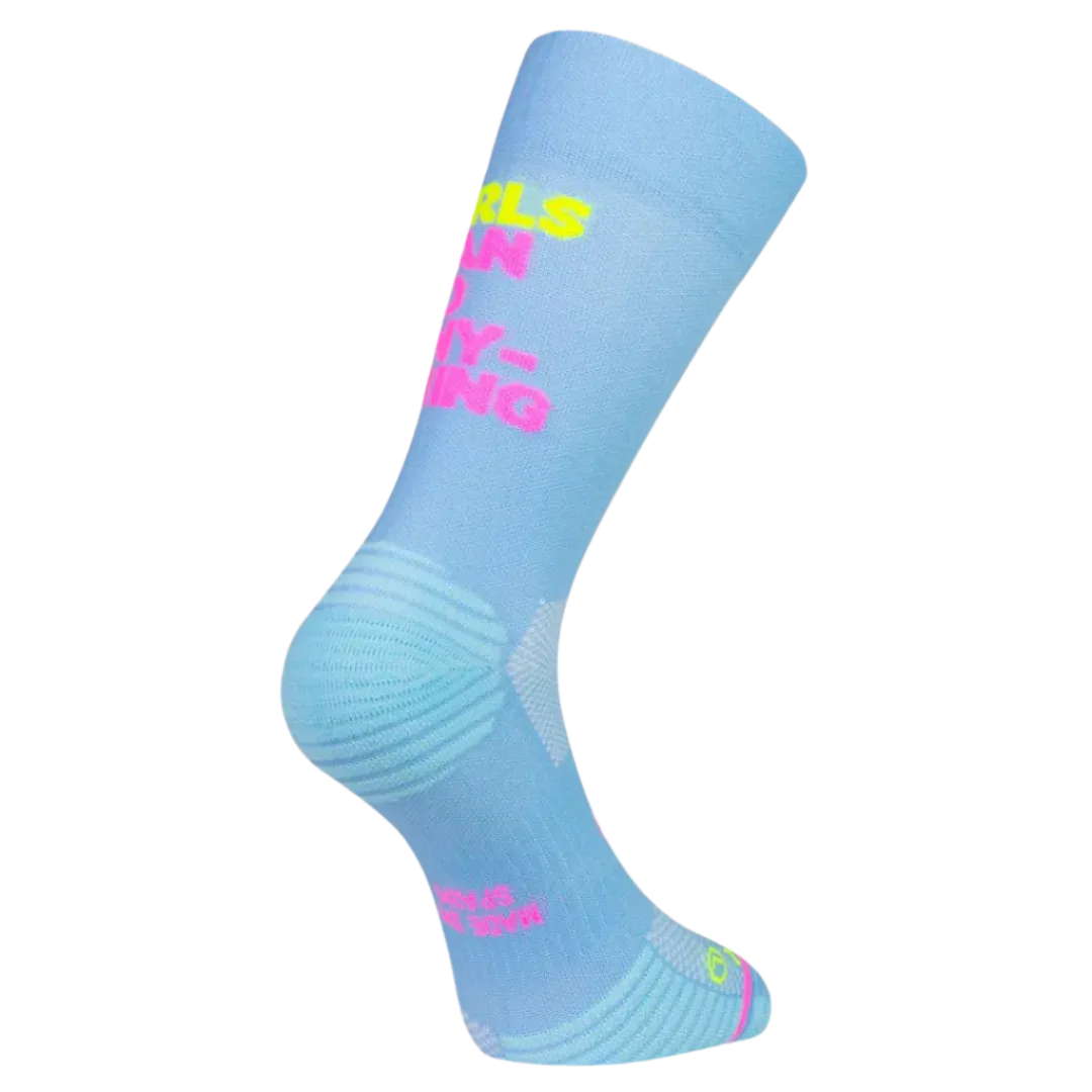 Sure! Heres an optimized title for the product:

Empowering Girls Performance Running Socks - Girls Can Do Anything Design by Sporcks