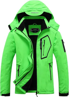 SUOKENI Women's Waterproof Warm Winter Snow Coat Hooded Raincoat Ski Snowboarding Jacket