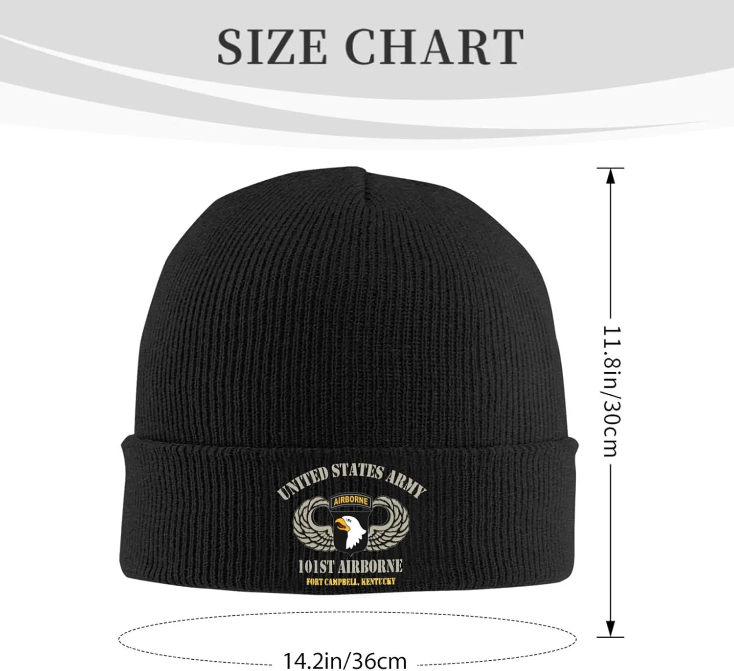 United States Army Airborne 101st Fort Campbell Veteran Beanie Hat Unisex Knit Hat Ski Stocking Cuffed Cap