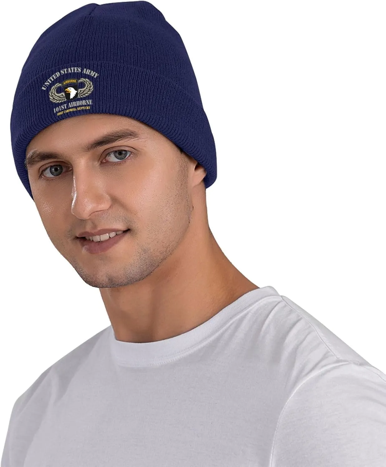 United States Army Airborne 101st Fort Campbell Veteran Beanie Hat Unisex Knit Hat Ski Stocking Cuffed Cap