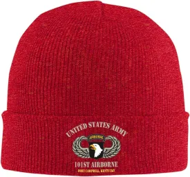 United States Army Airborne 101st Fort Campbell Veteran Beanie Hat Unisex Knit Hat Ski Stocking Cuffed Cap