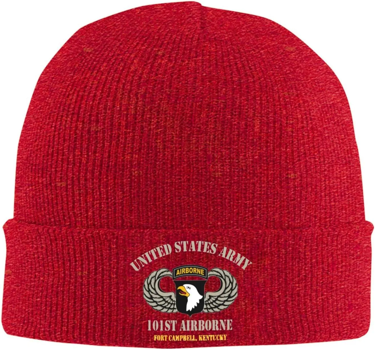United States Army Airborne 101st Fort Campbell Veteran Beanie Hat Unisex Knit Hat Ski Stocking Cuffed Cap