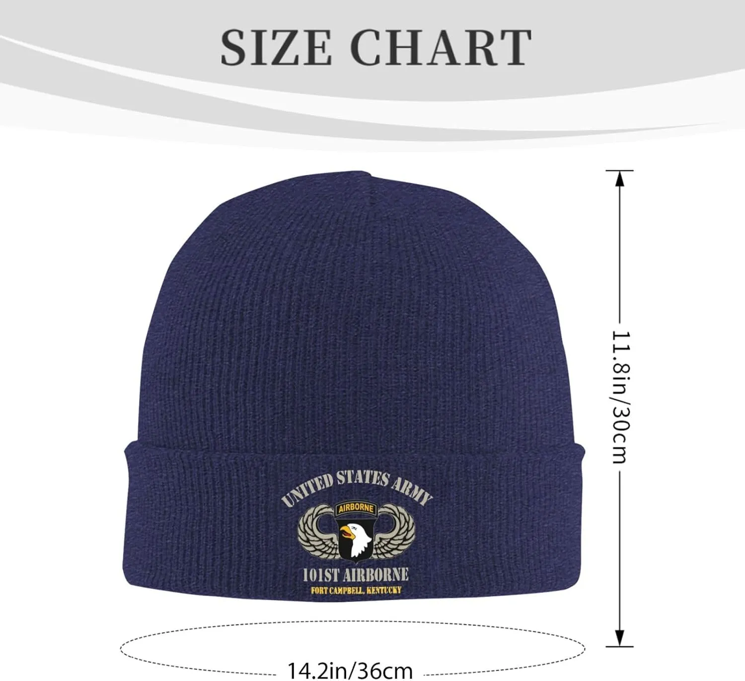 United States Army Airborne 101st Fort Campbell Veteran Beanie Hat Unisex Knit Hat Ski Stocking Cuffed Cap