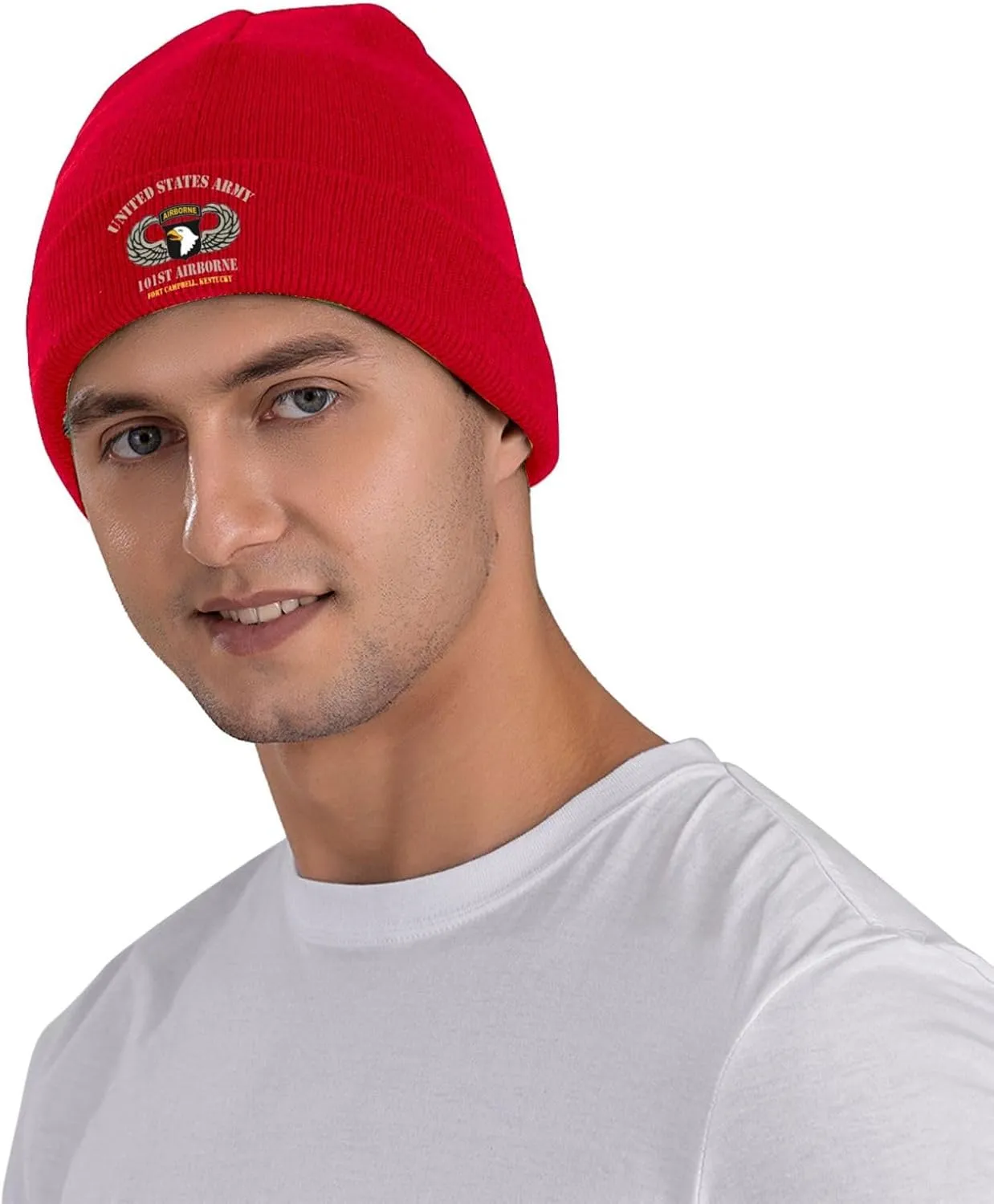 United States Army Airborne 101st Fort Campbell Veteran Beanie Hat Unisex Knit Hat Ski Stocking Cuffed Cap