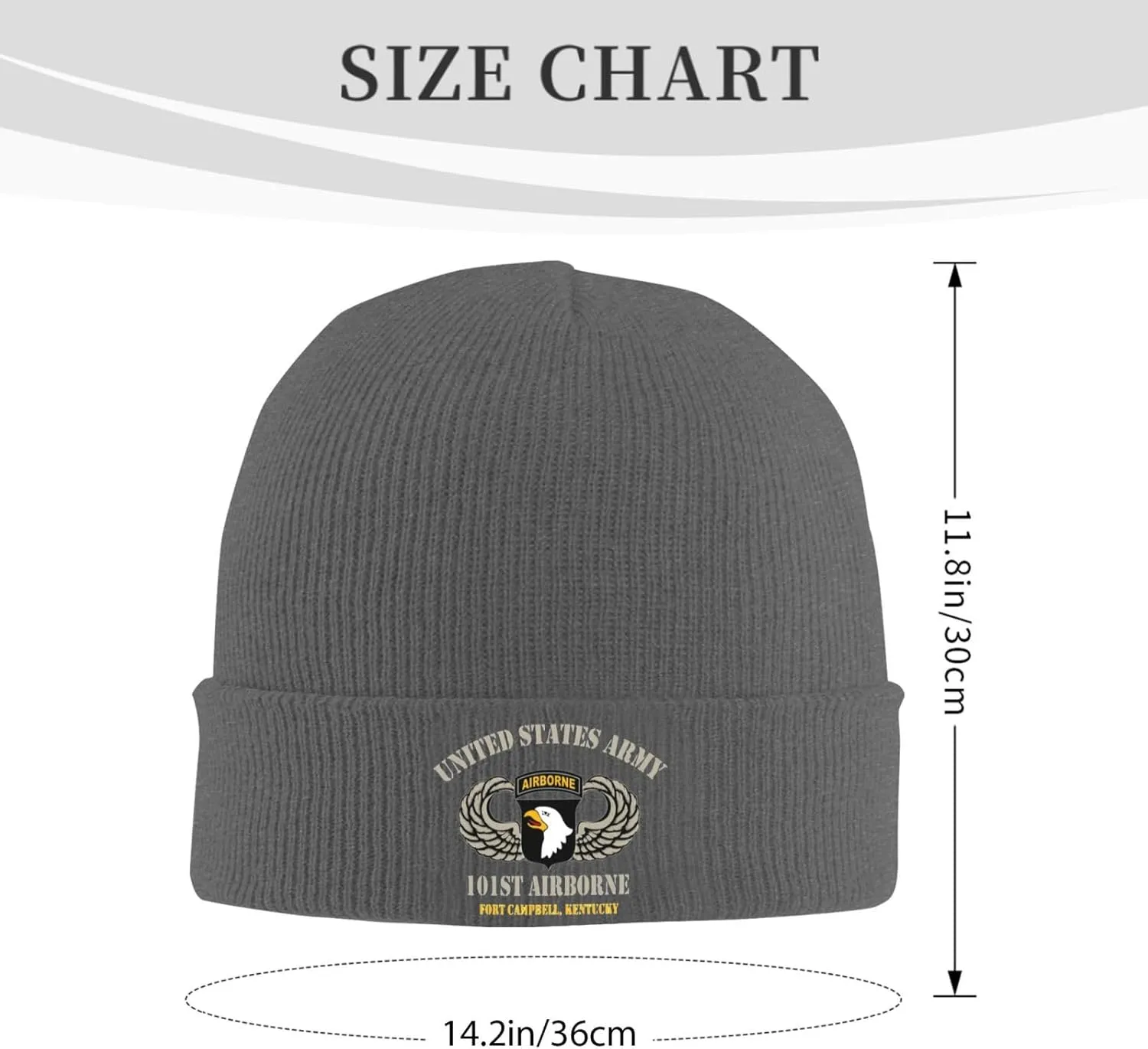United States Army Airborne 101st Fort Campbell Veteran Beanie Hat Unisex Knit Hat Ski Stocking Cuffed Cap