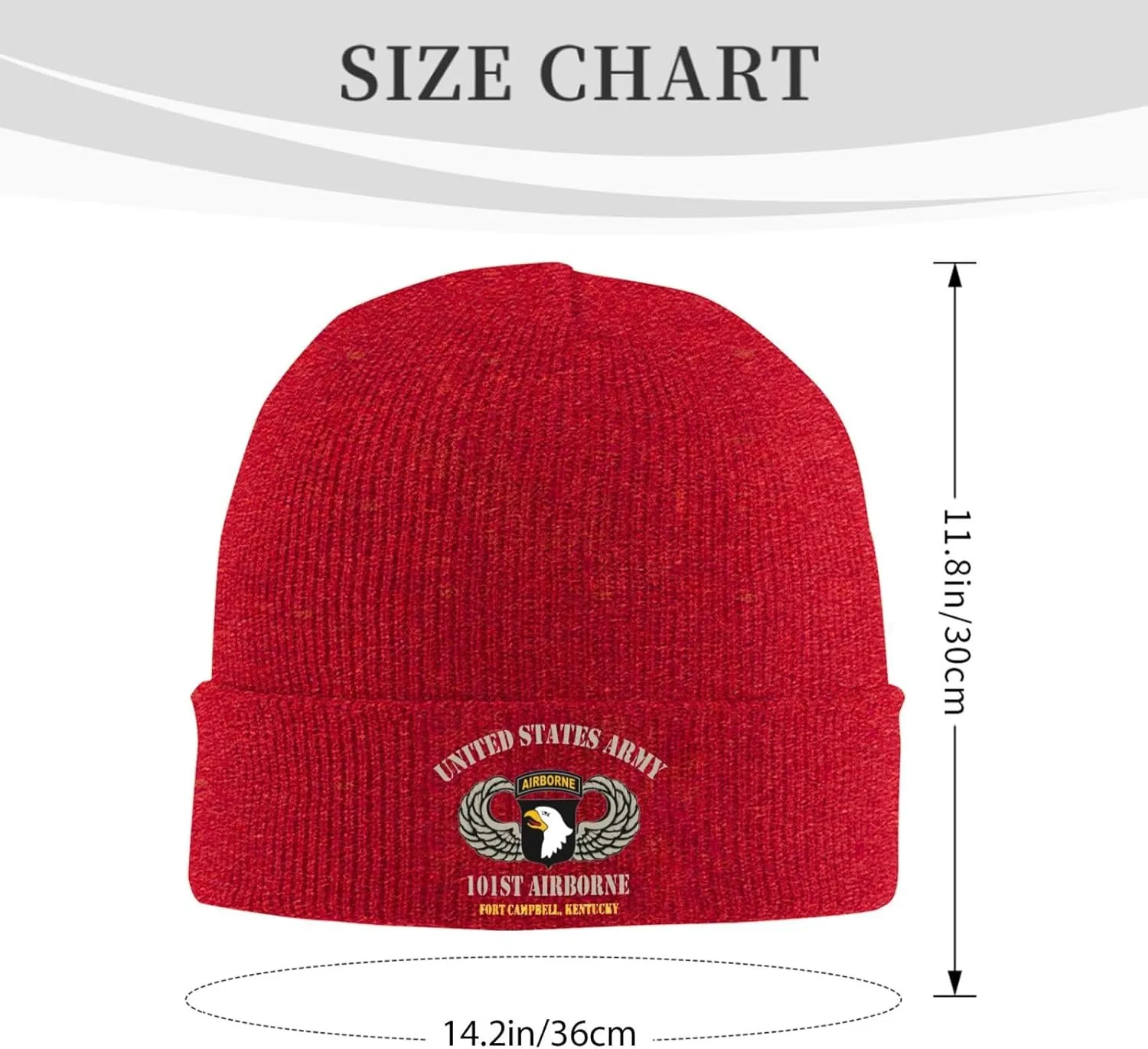 United States Army Airborne 101st Fort Campbell Veteran Beanie Hat Unisex Knit Hat Ski Stocking Cuffed Cap