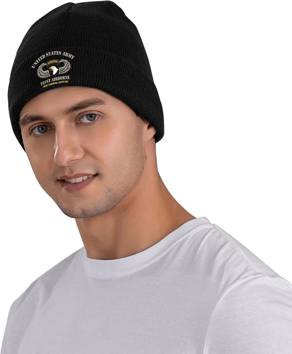 United States Army Airborne 101st Fort Campbell Veteran Beanie Hat Unisex Knit Hat Ski Stocking Cuffed Cap