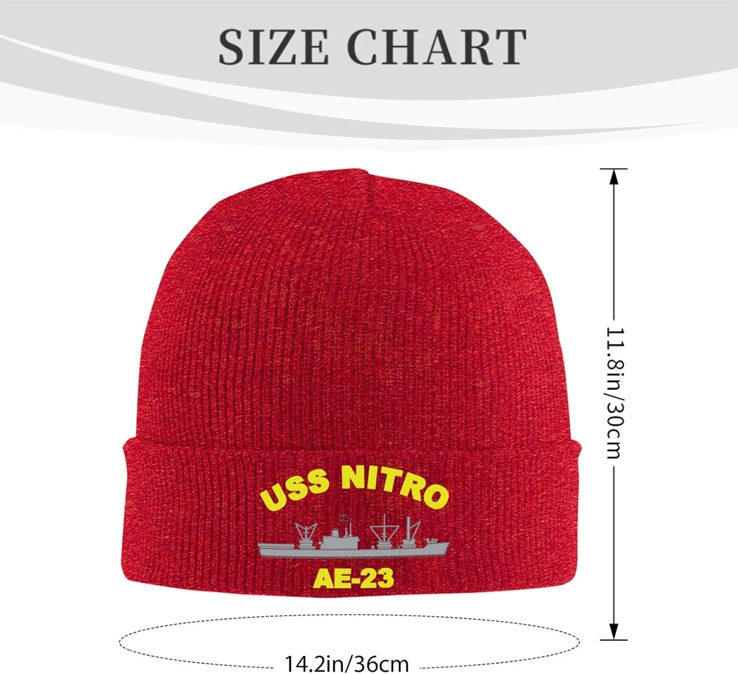 USS Nitro Ae-23 Beanie Hat Unisex Knit Hat Ski Stocking Cuffed Cap