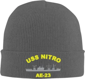 USS Nitro Ae-23 Beanie Hat Unisex Knit Hat Ski Stocking Cuffed Cap