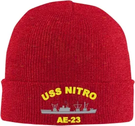 USS Nitro Ae-23 Beanie Hat Unisex Knit Hat Ski Stocking Cuffed Cap