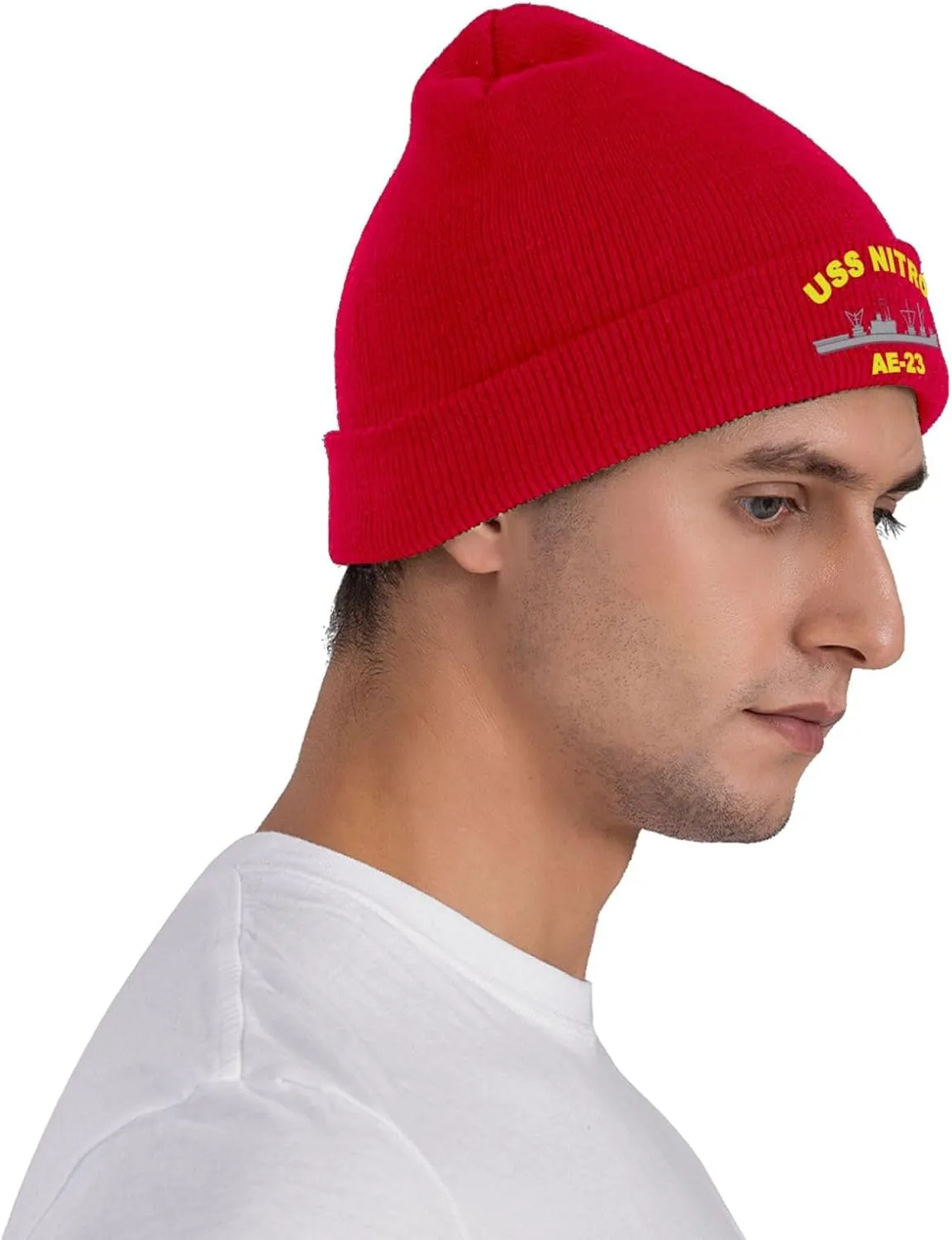 USS Nitro Ae-23 Beanie Hat Unisex Knit Hat Ski Stocking Cuffed Cap