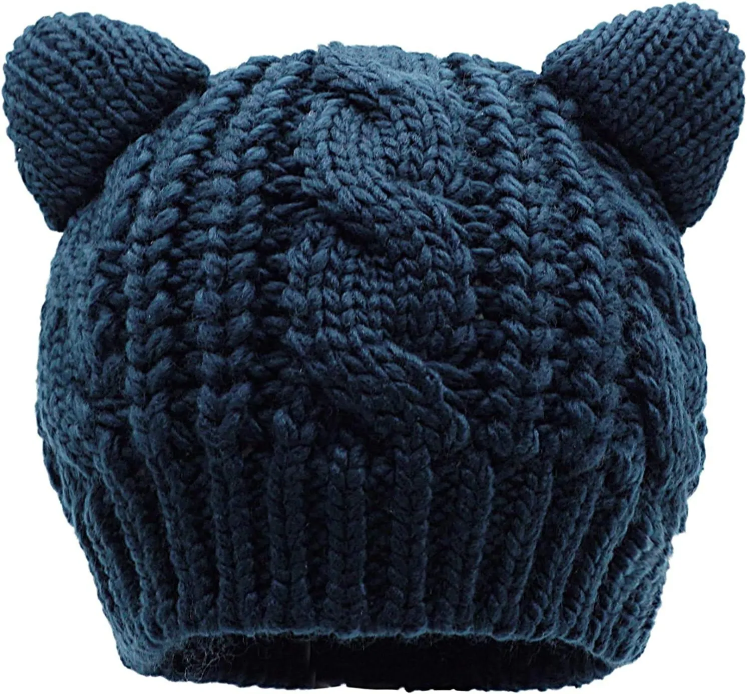 Women Girls Boys Teens Cute CAT Kitty Ears Hats, Winter Warm Woollike Knitted Crochet Christmas Ski Beanie Headgear