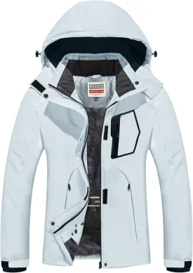 WULFUL Womens Waterproof Snow Ski Jacket Mountain Windproof Winter Coat with Detachable Hood